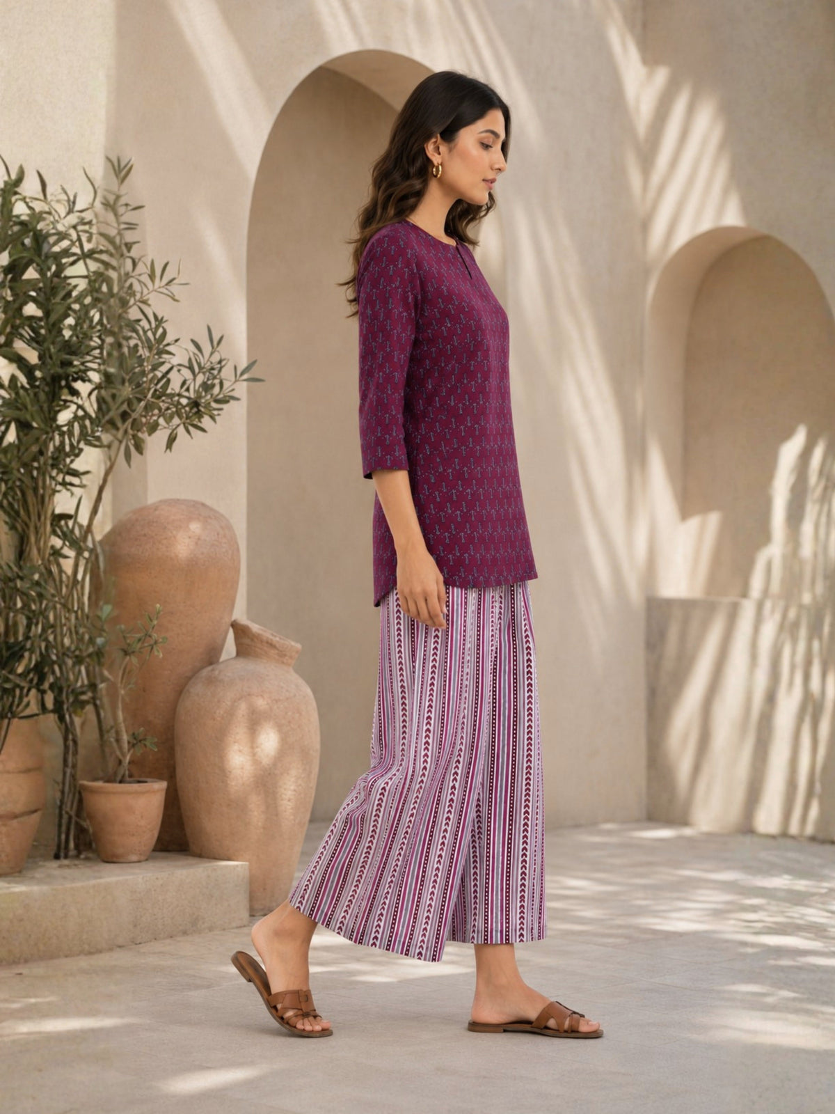 Wine Cotton Loungewear