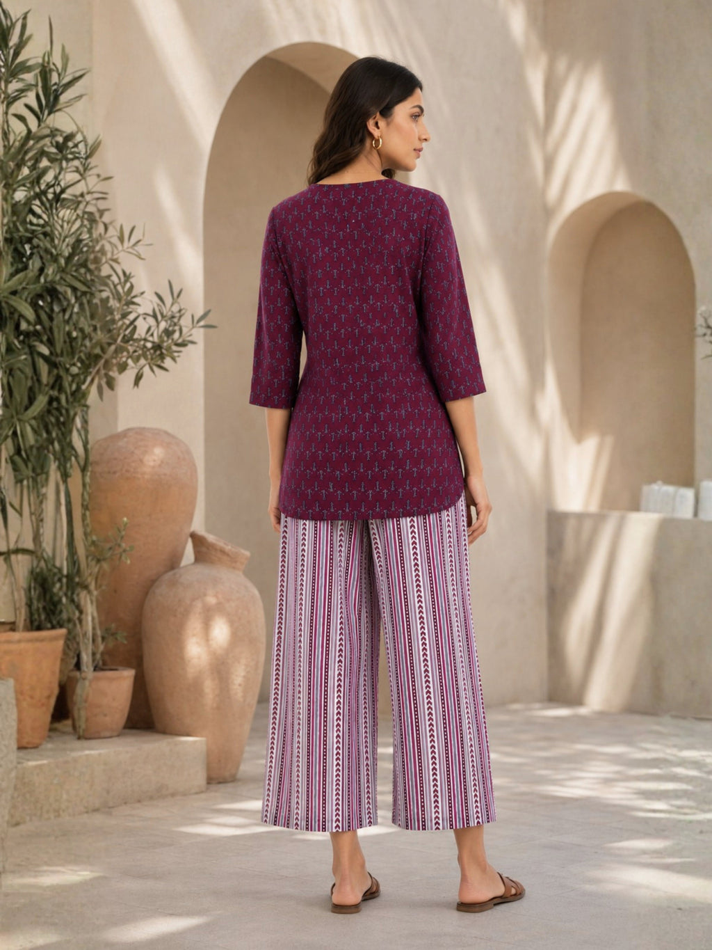 Wine Cotton Loungewear