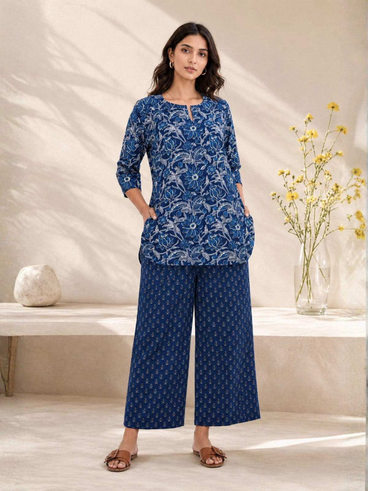 Space Blue Cotton Loungewear