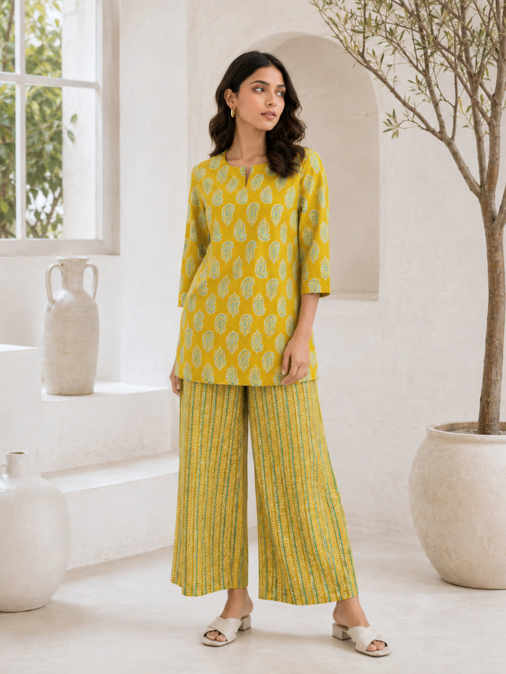 Bright Yellow Cotton Loungewear