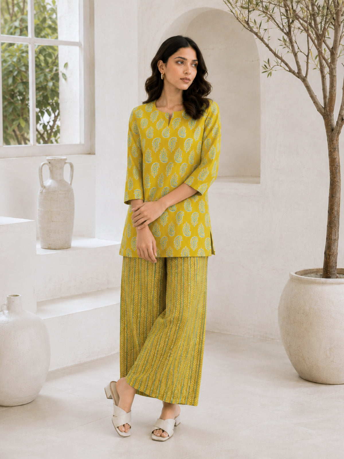 Bright Yellow Cotton Loungewear