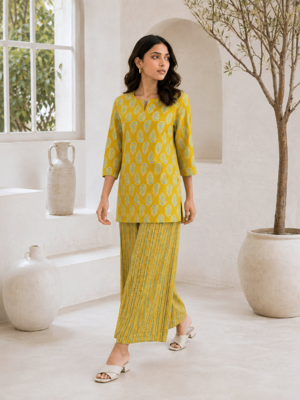 Bright Yellow Cotton Loungewear