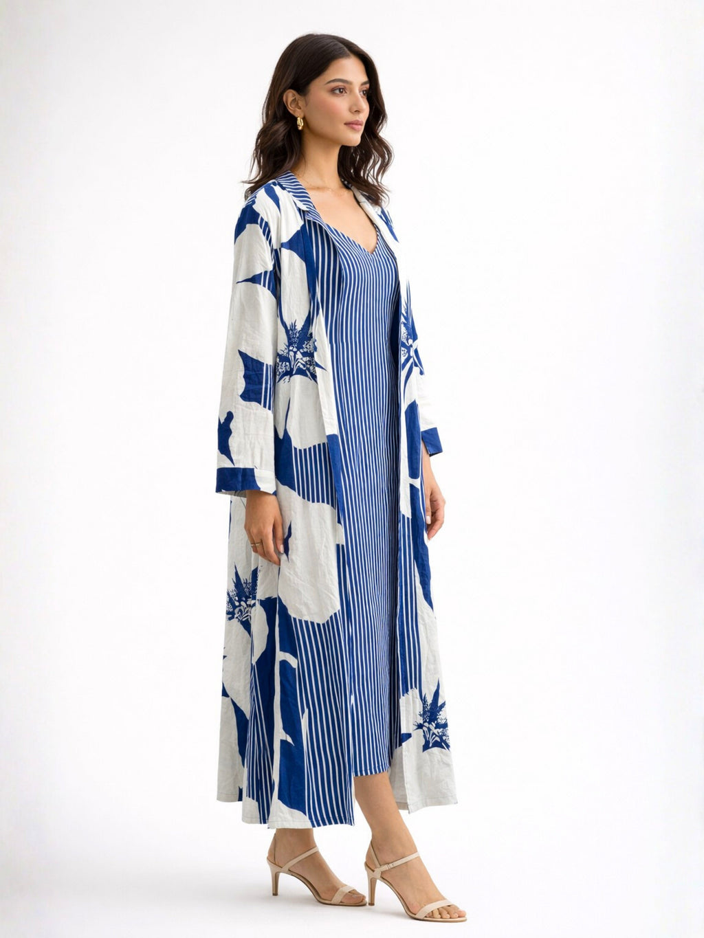 Blue Haven Pure Cotton Women's Strap Maxi with Robe
