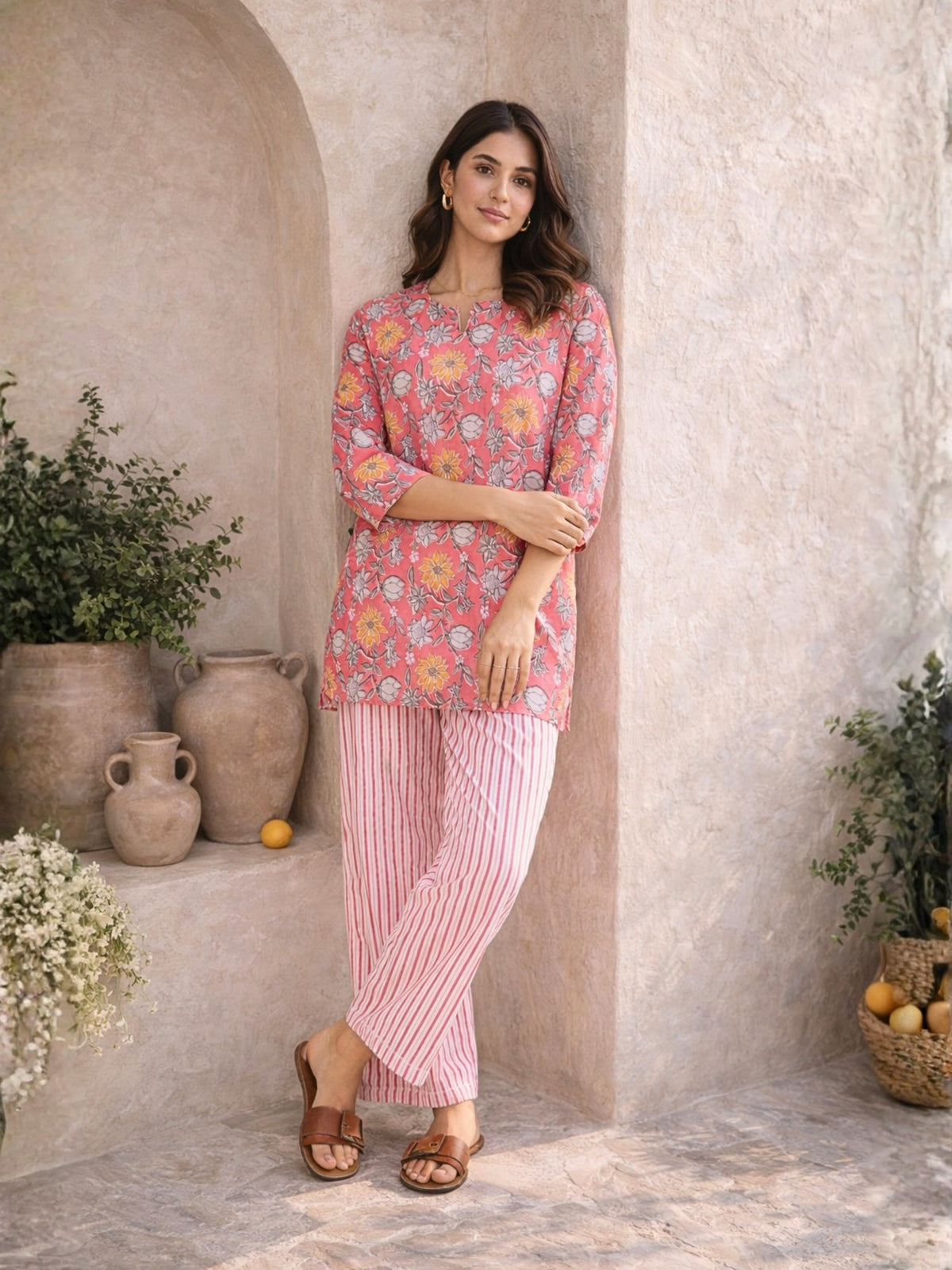 Pretty Blush Pink Pure Cotton Loungewear