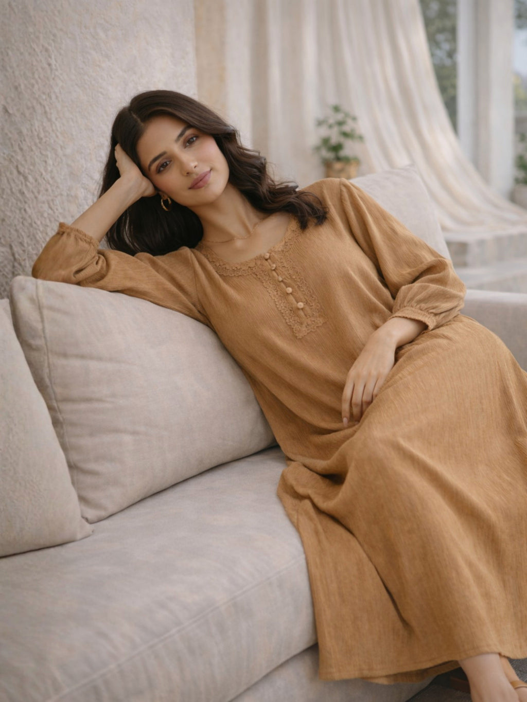Cocoa Creme Soft Crepe Night Maxi
