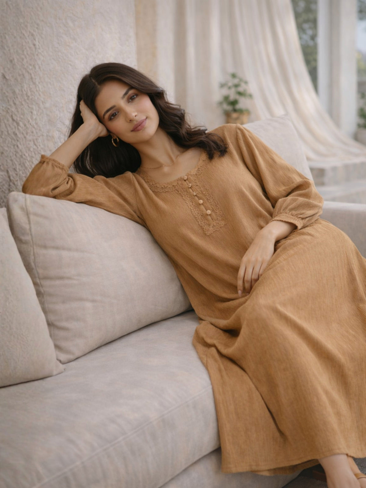Cocoa Creme Soft Crepe Night Maxi