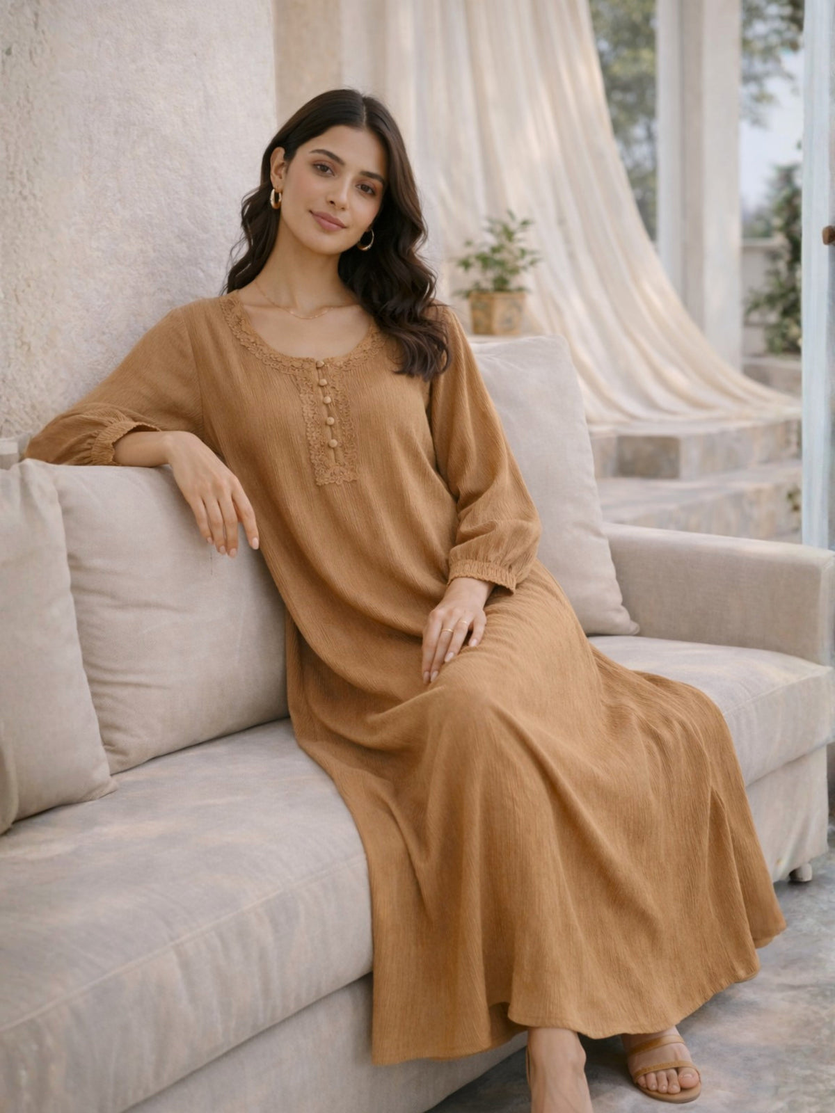 Cocoa Creme Soft Crepe Night Maxi