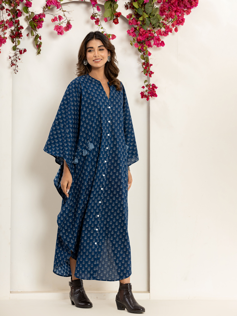 Blue raven Pure Cotton kaftan shirt dress