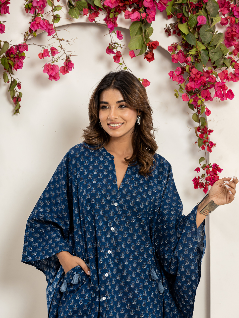 Blue raven Pure Cotton kaftan shirt dress