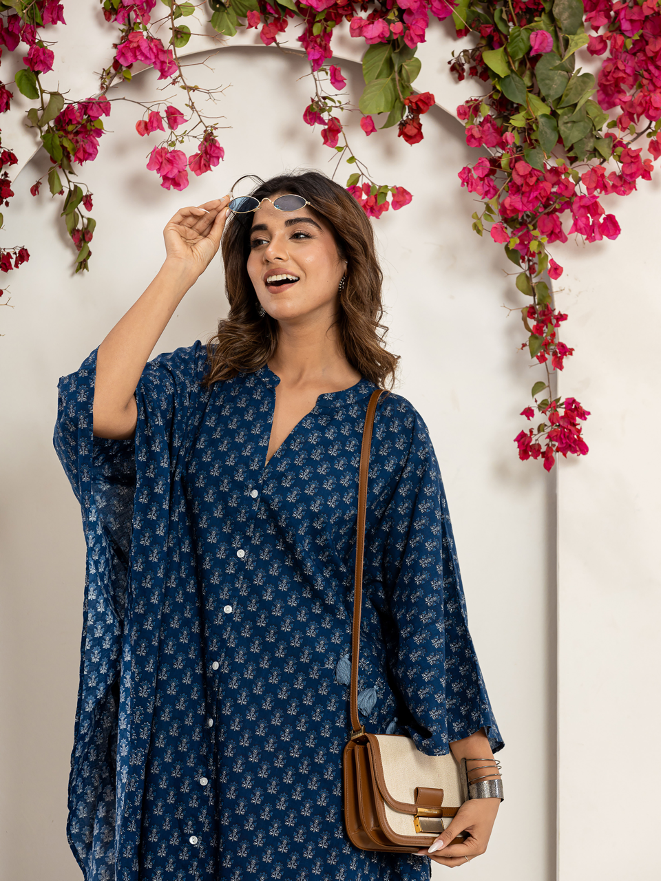 Blue raven Pure Cotton kaftan shirt dress