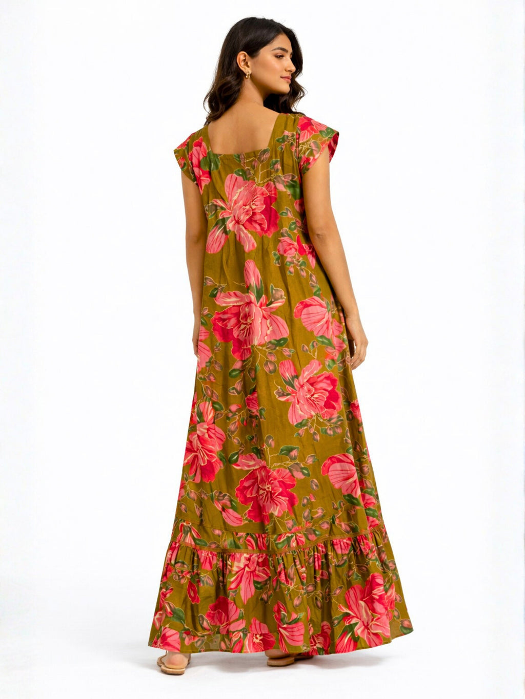 Olive Grove Pure Cotton Women's Night Maxi Dress