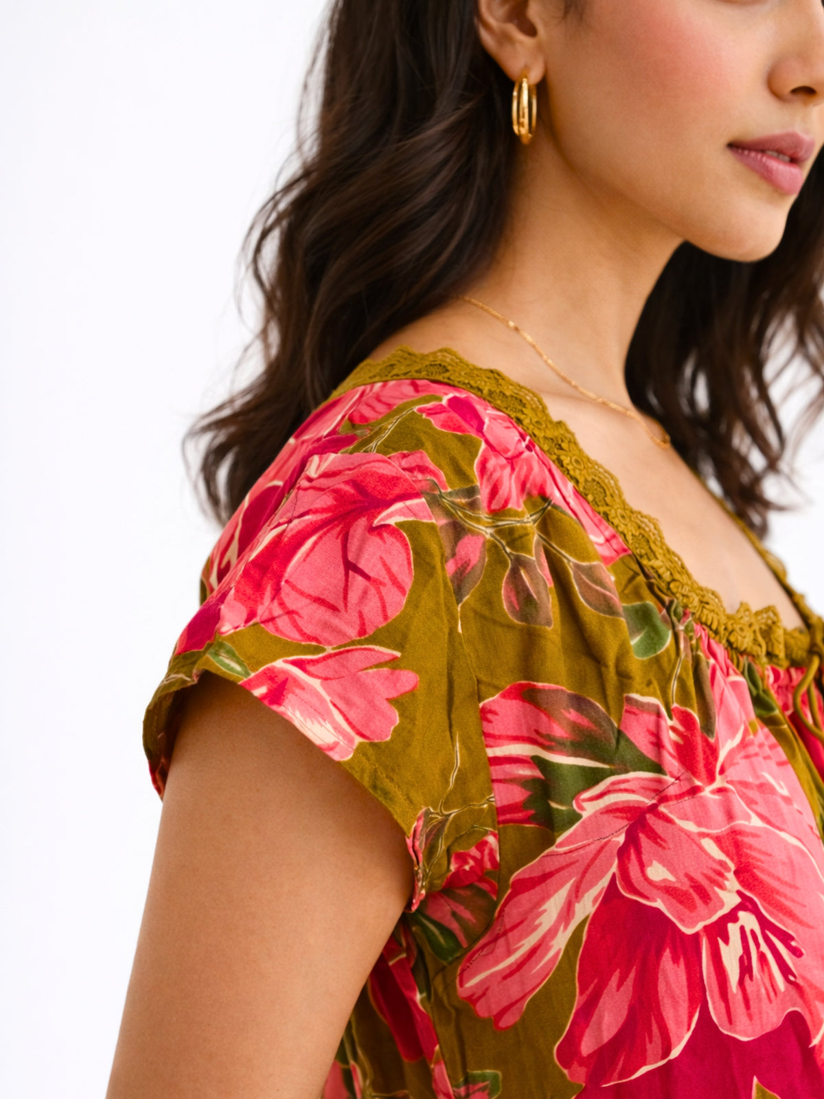Olive Grove Pure Cotton Women's Night Maxi Dress